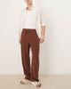 ASOS DESIGN ASOS DESIGN baggy fit pull-on linen rich pants in brown - 1