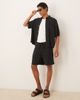 ASOS DESIGN ASOS DESIGN baggy fit pull on linen rich shorts in black - part of a set - 1