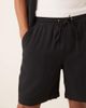 ASOS DESIGN ASOS DESIGN baggy fit pull on linen rich shorts in black - part of a set - 2