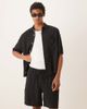 ASOS DESIGN ASOS DESIGN baggy fit pull on linen rich shorts in black - part of a set - 3