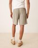 ASOS DESIGN ASOS DESIGN baggy fit pull on linen rich shorts in khaki - part of a set-Green - 4