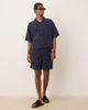 ASOS DESIGN ASOS DESIGN baggy fit pull on shorts in navy linen blend - part of a set - 1