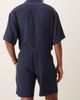 ASOS DESIGN ASOS DESIGN baggy fit pull on shorts in navy linen blend - part of a set - 4