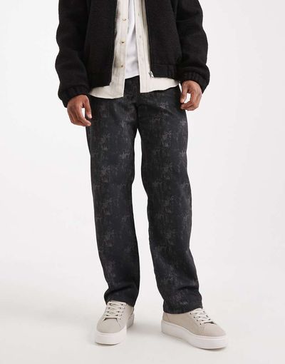 ASOS DESIGN ASOS DESIGN baggy jeans in black with print