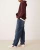 ASOS DESIGN ASOS DESIGN baggy jeans in dark-wash blue with abrasions-Black - 2