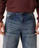 ASOS DESIGN ASOS DESIGN baggy jeans in dark-wash blue with abrasions-Black - 4