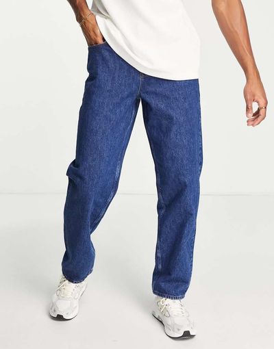 ASOS DESIGN ASOS DESIGN baggy jeans in mid wash blue-Blues