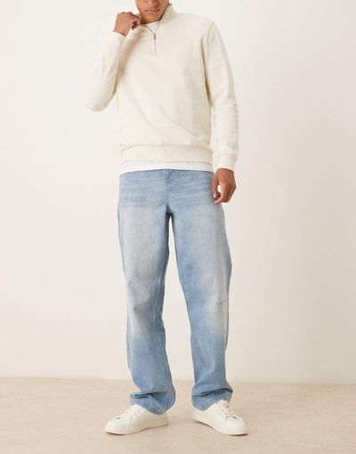 ASOS DESIGN ASOS DESIGN baggy jeans in midwash denim-Blue