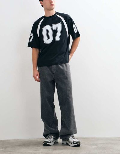 ASOS DESIGN ASOS DESIGN baggy jeans with elasticated waistband in washed gray