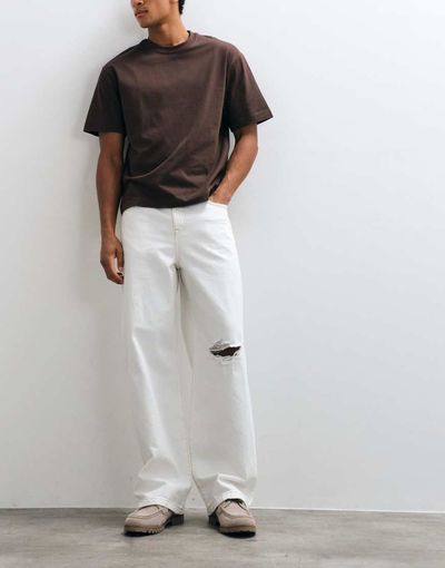 ASOS DESIGN ASOS DESIGN baggy jeans with rips in white