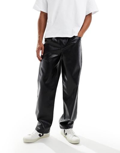 ASOS DESIGN ASOS DESIGN baggy pants in black faux leather