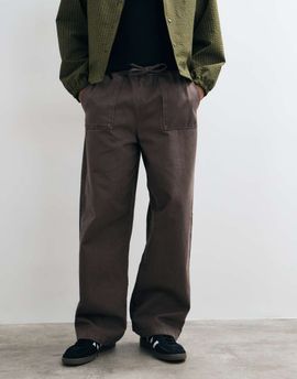 ASOS DESIGN ASOS DESIGN baggy pants with fatigue pockets in brown-Gray
