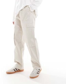 ASOS DESIGN ASOS DESIGN baggy pull on cargo pants in stone-Neutral