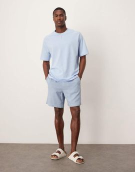 ASOS DESIGN ASOS DESIGN baggy pull on shorts in blue linen blend