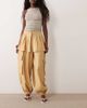 ASOS DESIGN ASOS DESIGN balloon leg skirt detail pants in camel-Neutral - 1