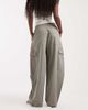 ASOS DESIGN ASOS DESIGN balloon pants with drawstring waist in khaki-Green - 3