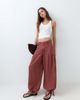 ASOS DESIGN ASOS DESIGN balloon pants with front pockets and adjustable tie hem in rust-Red - 2