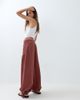 ASOS DESIGN ASOS DESIGN balloon pants with front pockets and adjustable tie hem in rust-Red - 4