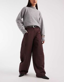 ASOS DESIGN ASOS DESIGN balloon pants with utility pocket details in fudge-Red