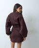 ASOS DESIGN ASOS DESIGN balloon sleeve mini dress in chocolate scuba-style fabric-Brown - 4