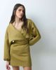 ASOS DESIGN ASOS DESIGN balloon sleeve mini dress in olive scuba-style fabric-Green - 1