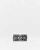 ASOS DESIGN ASOS DESIGN band ring with roman numerals in burnished silver tone - 2