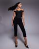 ASOS DESIGN ASOS DESIGN bandage off shoulder top with asymmetric hem in black - 2