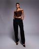 ASOS DESIGN ASOS DESIGN bandage off shoulder top with asymmetric hem in chocolate-Brown - 2
