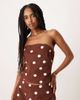 ASOS DESIGN ASOS DESIGN bandeau denim top in brown polka dots - 1