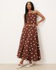 ASOS DESIGN ASOS DESIGN bandeau denim top in brown polka dots - 2