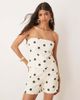 ASOS DESIGN ASOS DESIGN bandeau denim top in ecru polka dot-White - 1
