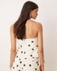 ASOS DESIGN ASOS DESIGN bandeau denim top in ecru polka dot-White - 4