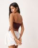 ASOS DESIGN ASOS DESIGN bandeau drawstring top with sporty drawstrings in plum-Purple - 3