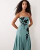 ASOS DESIGN ASOS DESIGN bandeau full hem floral placement embellished midaxi dress in blue - 3