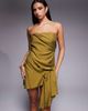 ASOS DESIGN ASOS DESIGN bandeau mini dress with side pleat details in green - 1