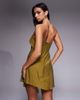 ASOS DESIGN ASOS DESIGN bandeau mini dress with side pleat details in green - 4