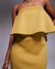 ASOS DESIGN ASOS DESIGN bandeau peplum midi dress in bronze in scuba-style fabric-Brown - 2