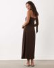 ASOS DESIGN ASOS DESIGN bandeau pleated trapeze midi dress with scarf detail in brown - 4