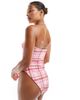 ASOS DESIGN ASOS DESIGN bandeau reversible swimsuit in pink and brown plaid-Multi - 2