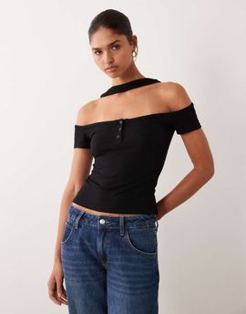 ASOS DESIGN ASOS DESIGN bandeau top with scarf detail in black
