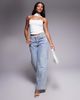 ASOS DESIGN ASOS DESIGN bandeau top with scarf neck detail in ivory-White - 2