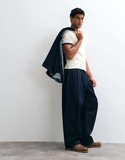 ASOS DESIGN ASOS DESIGN barrel jeans in indigo with pleats-Blue