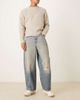 ASOS DESIGN ASOS DESIGN barrel jeans in light wash blue with tint and rips - 1