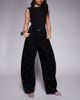 ASOS DESIGN ASOS DESIGN barrel jeans with silver stud embellishment in black - 1