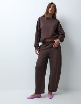 ASOS DESIGN ASOS DESIGN Barrel leg brushback sweatpants in brown