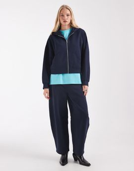 ASOS DESIGN ASOS DESIGN barrel leg brushback sweatpants in navy-Blue