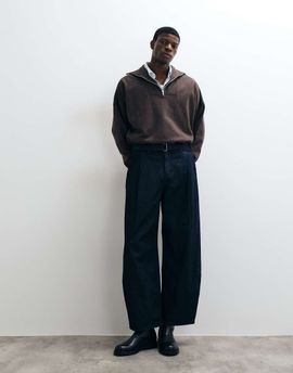 ASOS DESIGN ASOS DESIGN barrel leg jeans in indigo with belt-Blue