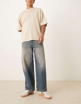 ASOS DESIGN ASOS DESIGN barrel leg jeans in mid wash blue with tint