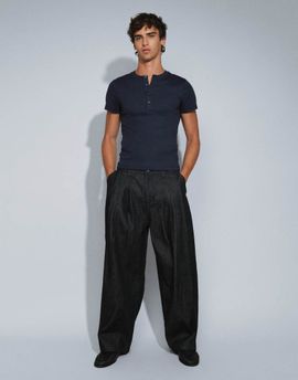 ASOS DESIGN ASOS DESIGN barrel leg jeans in raw black denim with pleats