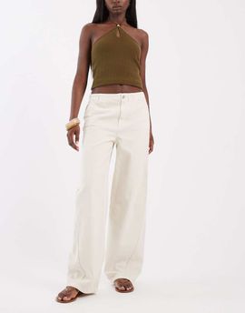 ASOS DESIGN ASOS DESIGN barrel leg jeans with no waistband in off white